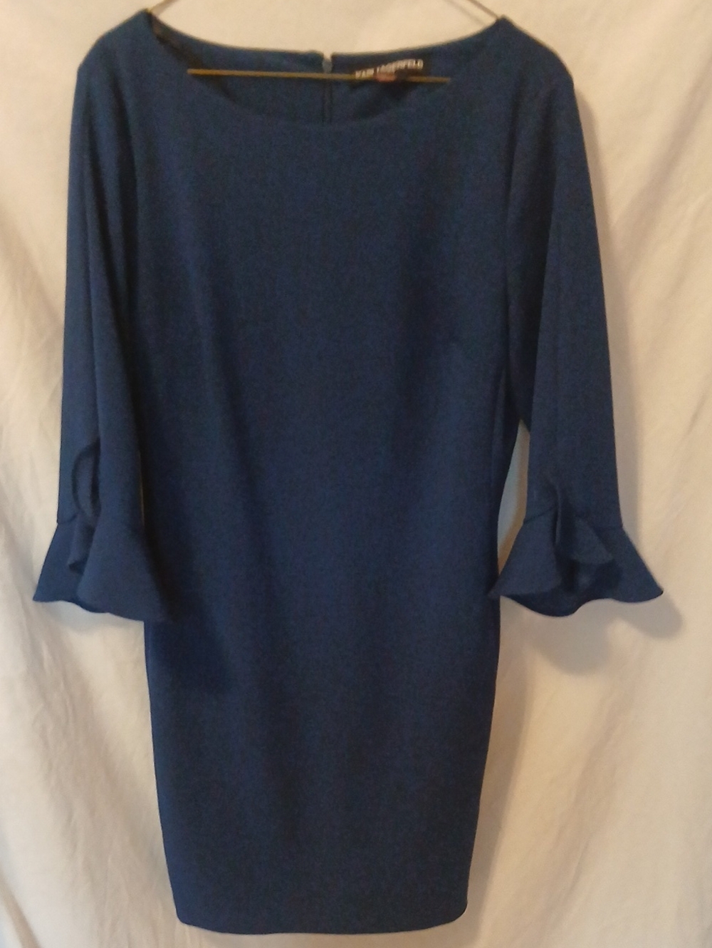 Karl Lagerfeld Midnight Blue Long-Sleeve Shift Dress